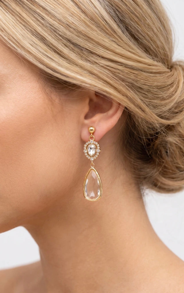 Finn Double Drop Diamanté Earring