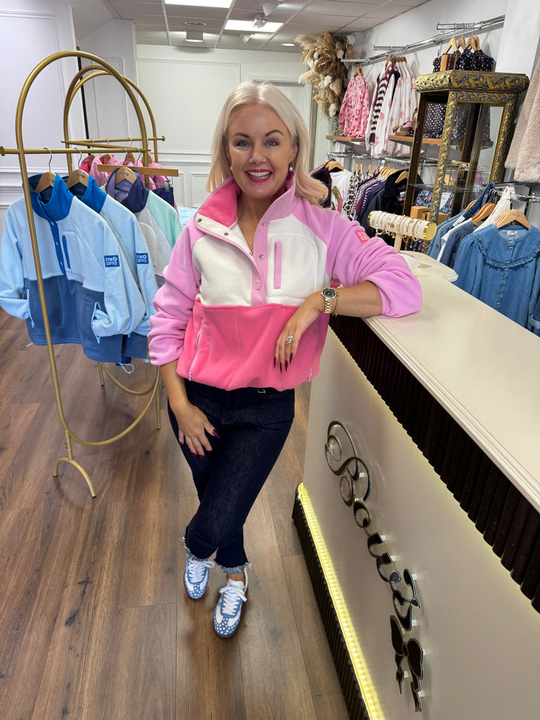 Snap polar fleece  (cotton candy  )