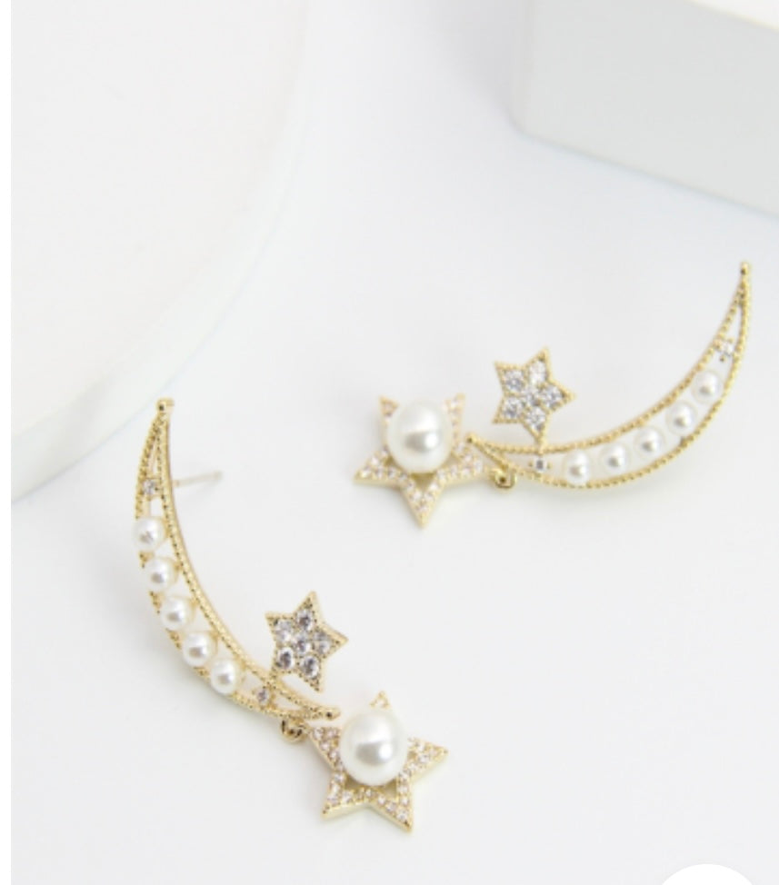 Bella Moon Star Earring