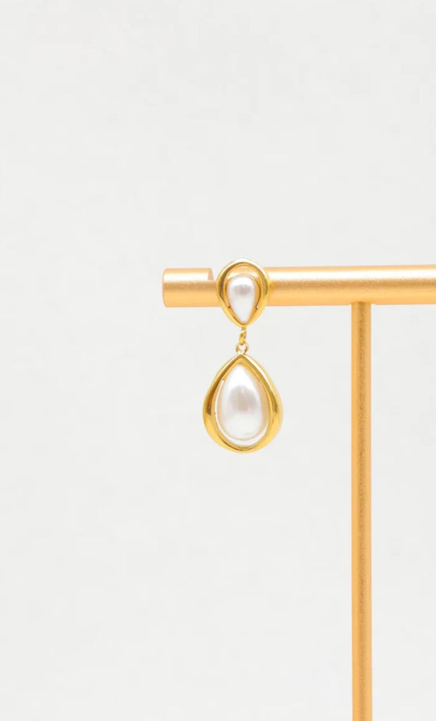 Finn Double Drop Pearl Earring