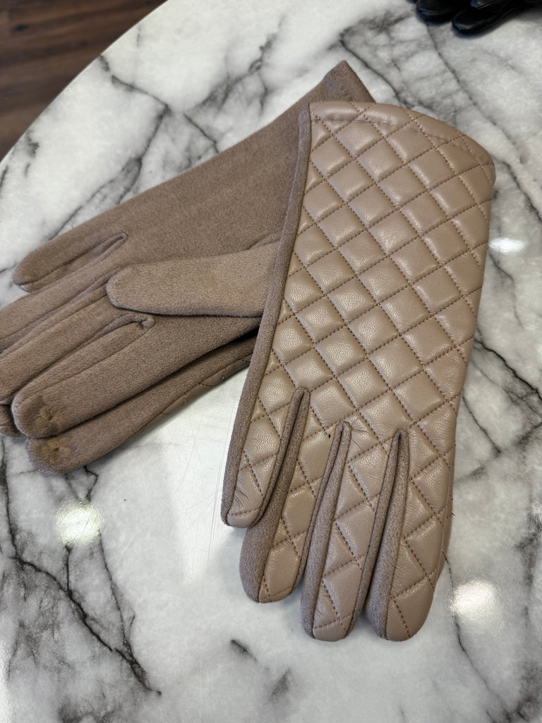 Ash Gloves Quilted (Taupe)