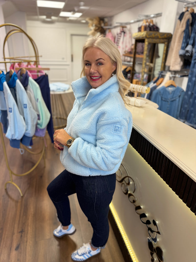 Industry fleece high collar jacket (Blue)