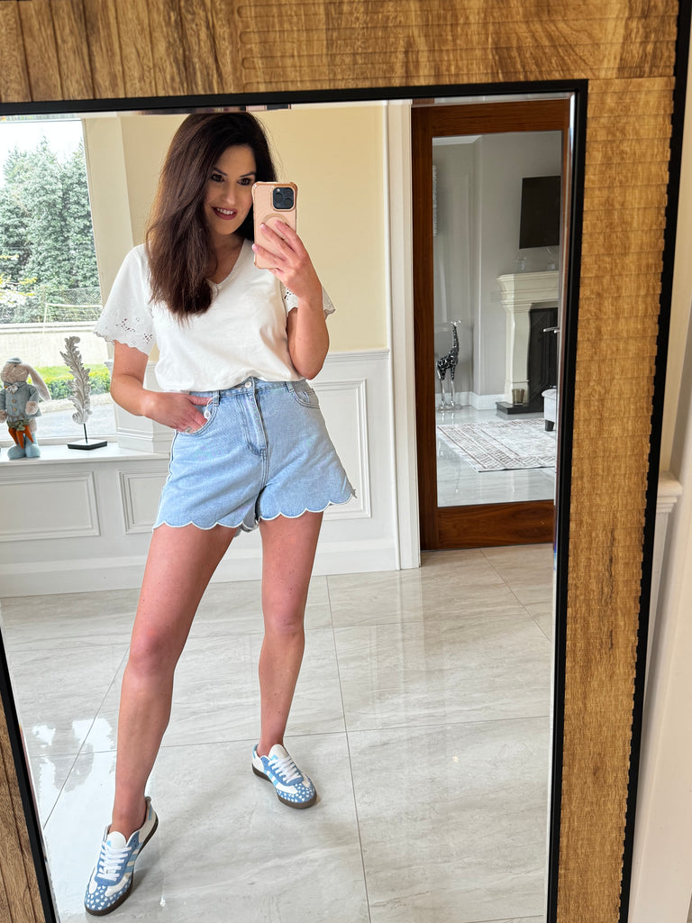 Chloe high waist denim shorts