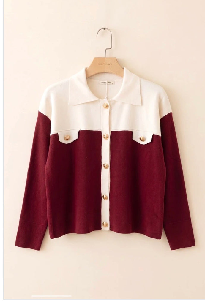 Leah plum cardigan