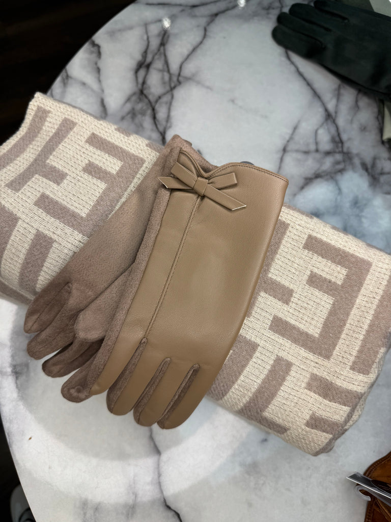 Luan Bow Glove (Taupe)