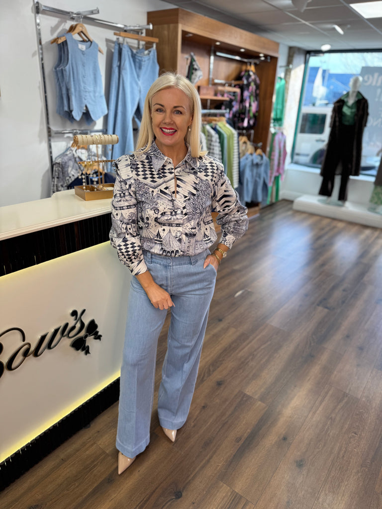 Gardenia printed shirt