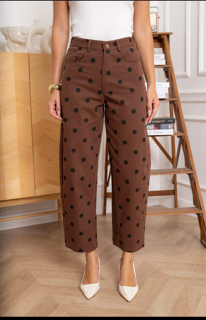 Scarlett Polka Dot Barrel Jean