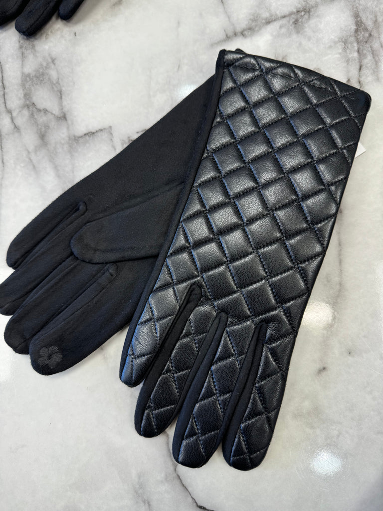 Ash Gloves Black Quilted