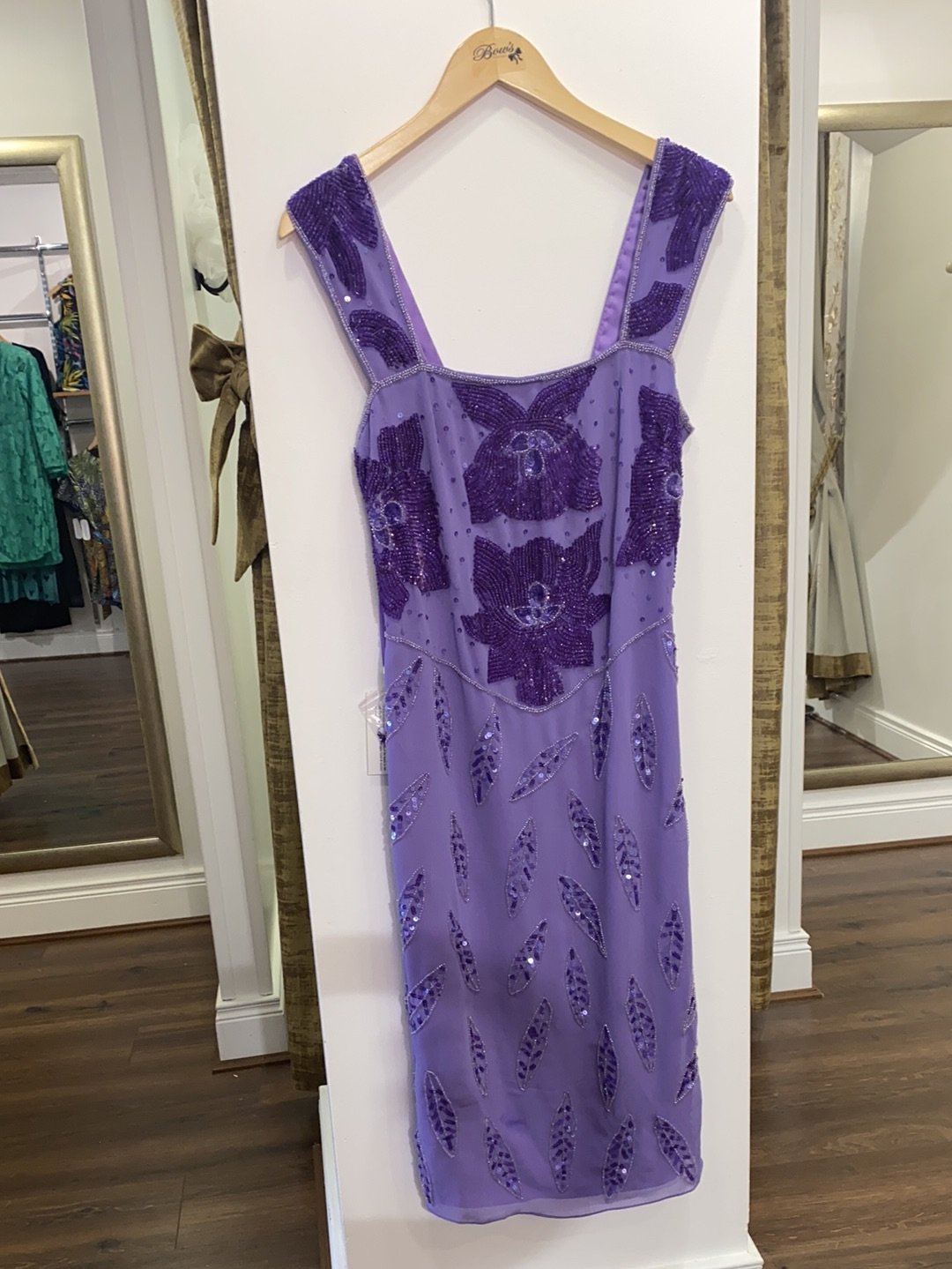Virgo’s lounge Purple sequin midi dress