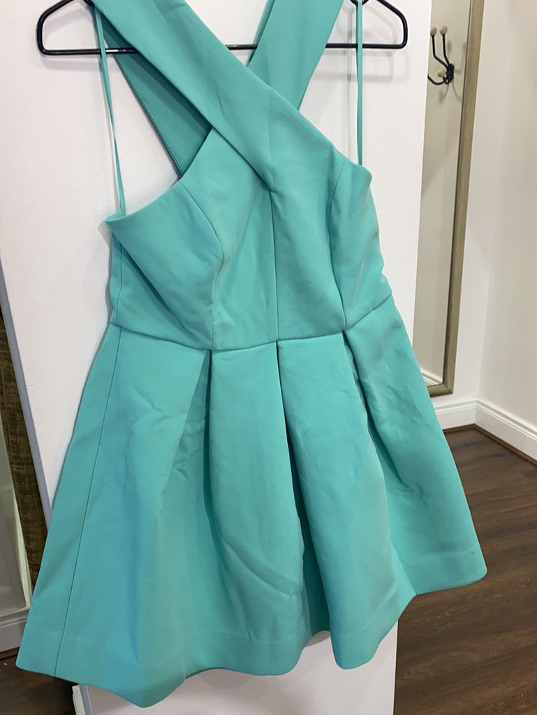Mint blue mini dress, halter neck -outlet